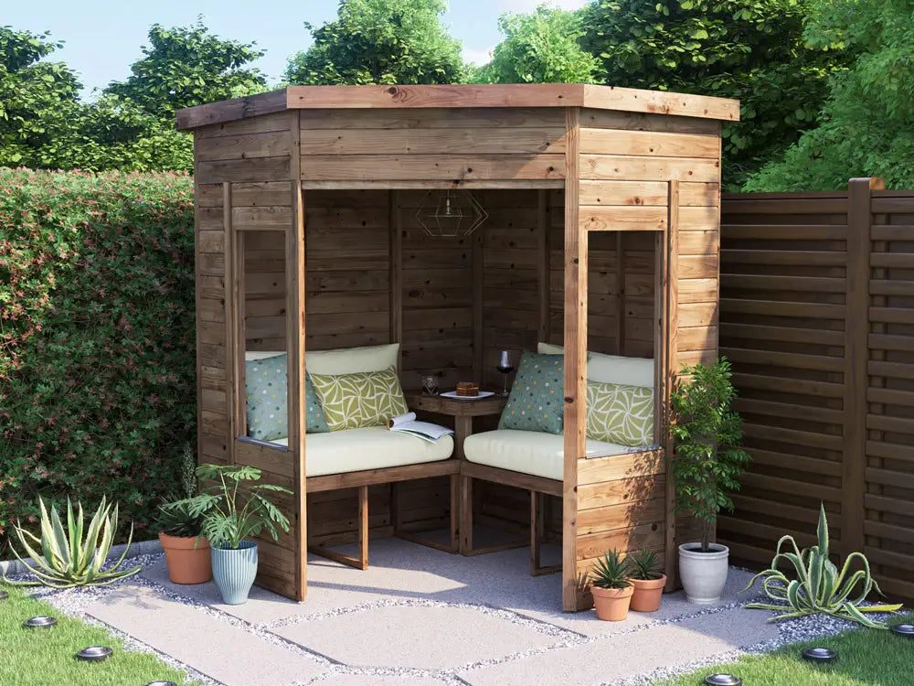 Apocallipo Corner Arbour with Glazed Panels