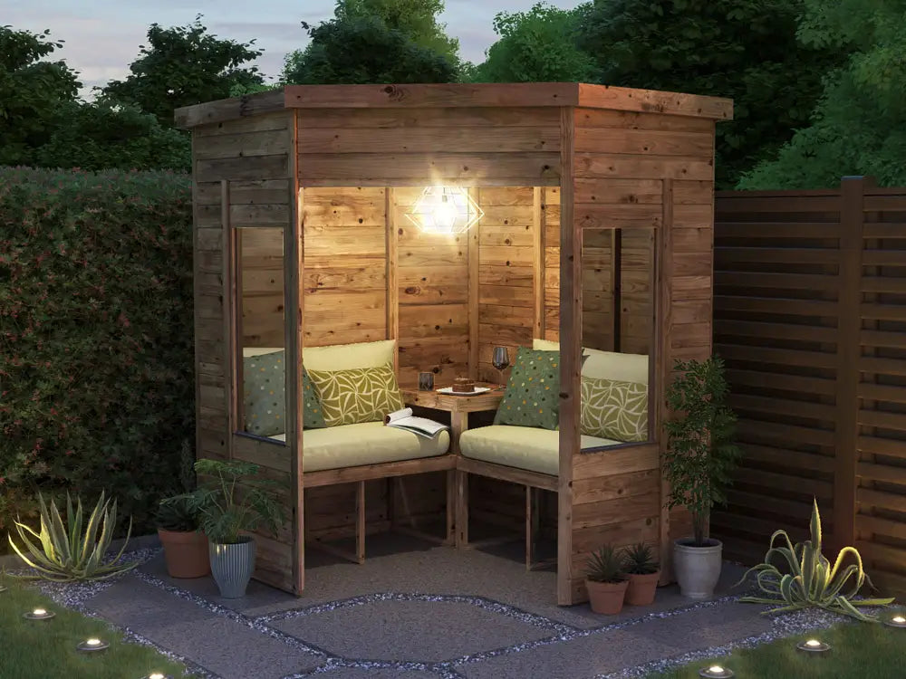 Apocallipo Corner Arbour with Glazed Panels