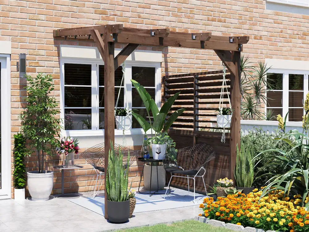 Brise Soleil With Privacy Panel Approx. W2m x D1.8m / W6'6" x D6'