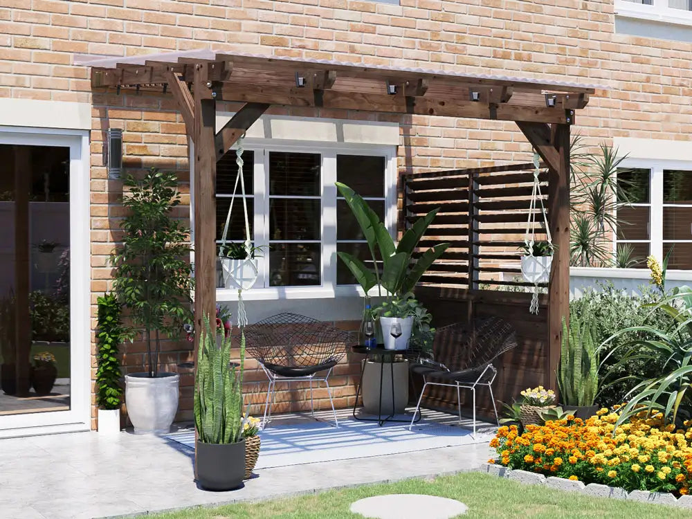 Brise Soleil With Privacy Panel Approx. W2.6m x D1.8m / W9' x D6'