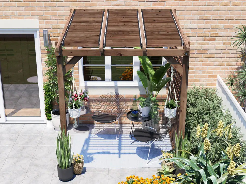 Brise Soleil With Privacy Panel Approx. W2m x D1.8m / W6'6" x D6'