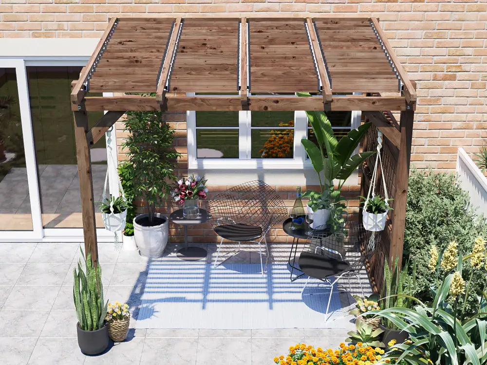 Brise Soleil With Privacy Panel Approx. W2.6m x D1.8m / W9' x D6'