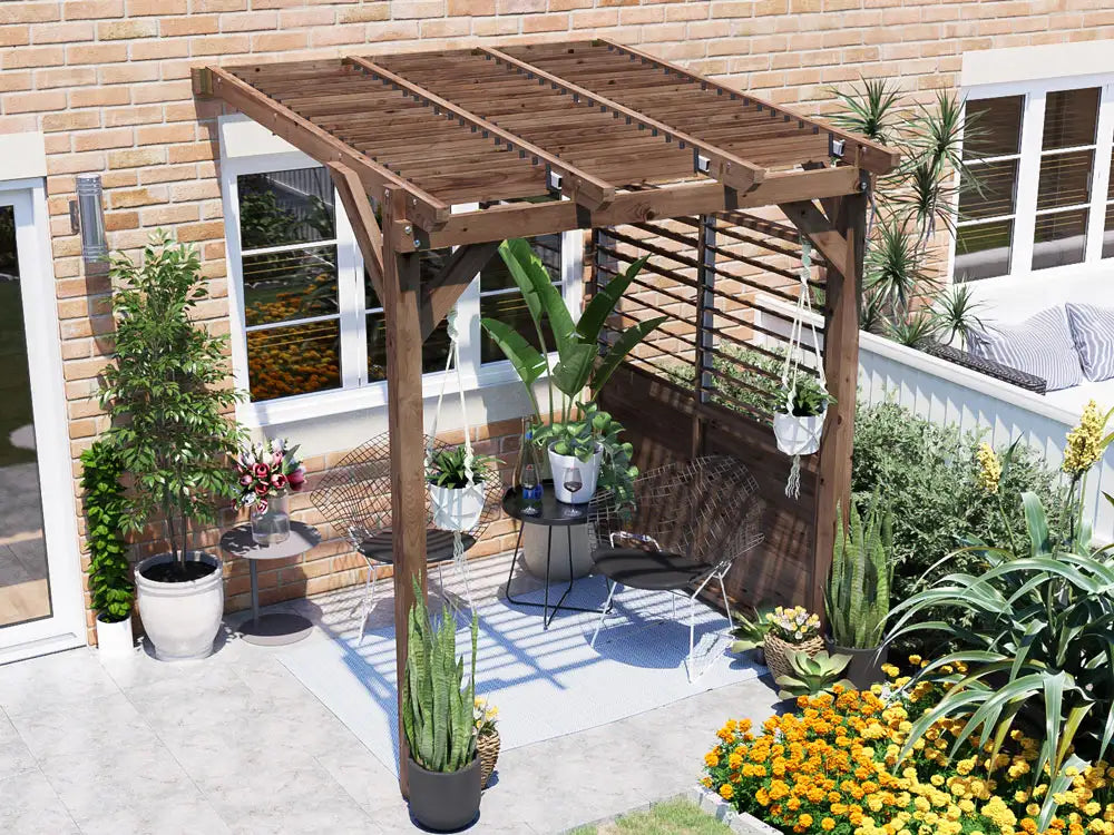 Brise Soleil With Privacy Panel Approx. W2m x D1.8m / W6'6" x D6'