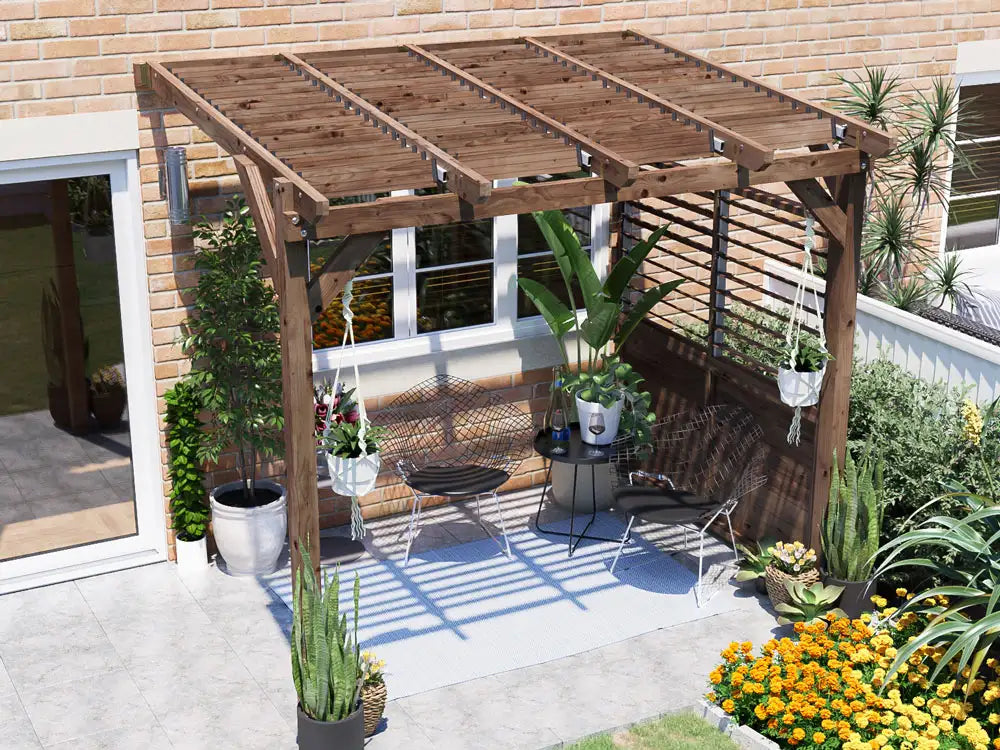 Brise Soleil With Privacy Panel Approx. W2.6m x D1.8m / W9' x D6'