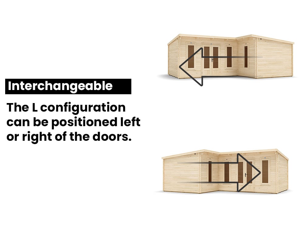 Pent L Shaped Log Cabin