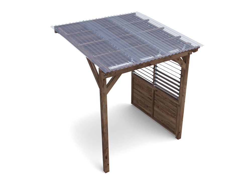 Brise Soleil With Roof & Privacy Panel Approx. W2m x D1.8m / W6'6" x D6'