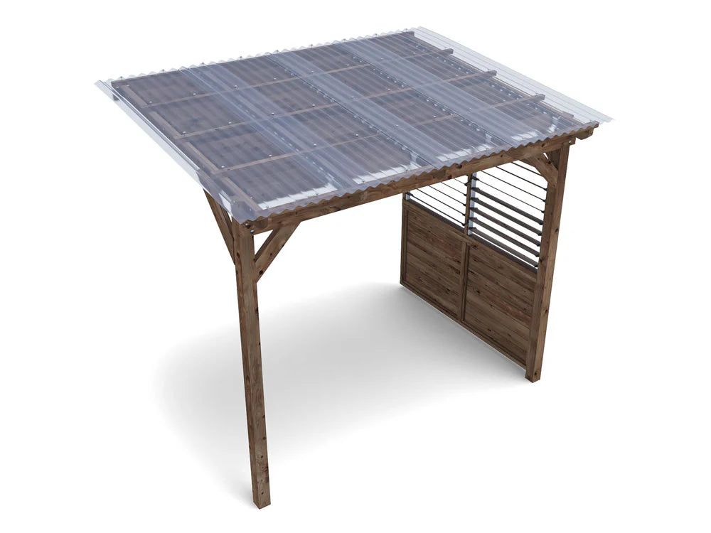 Brise Soleil With Roof & Privacy Panel Approx. W2.6m x D1.8m / W9' x D6'