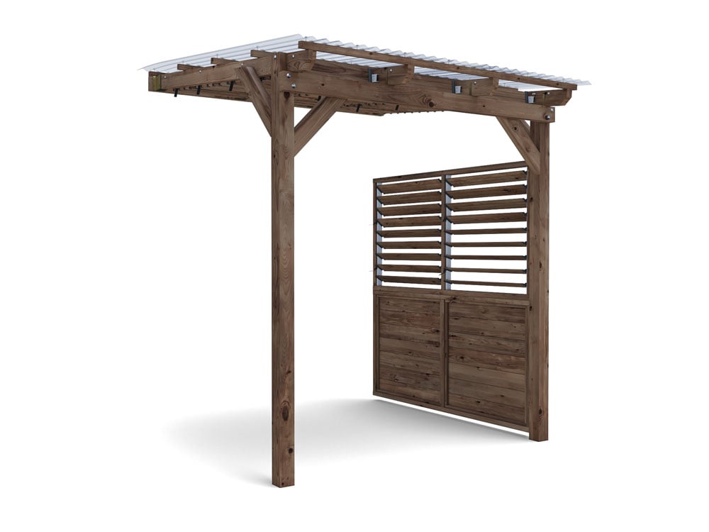 Brise Soleil With Roof & Privacy Panel Approx. W2m x D1.8m / W6'6" x D6'