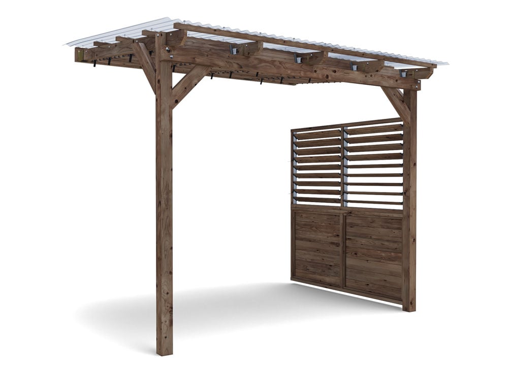 Brise Soleil With Roof & Privacy Panel Approx. W2.6m x D1.8m / W9' x D6'