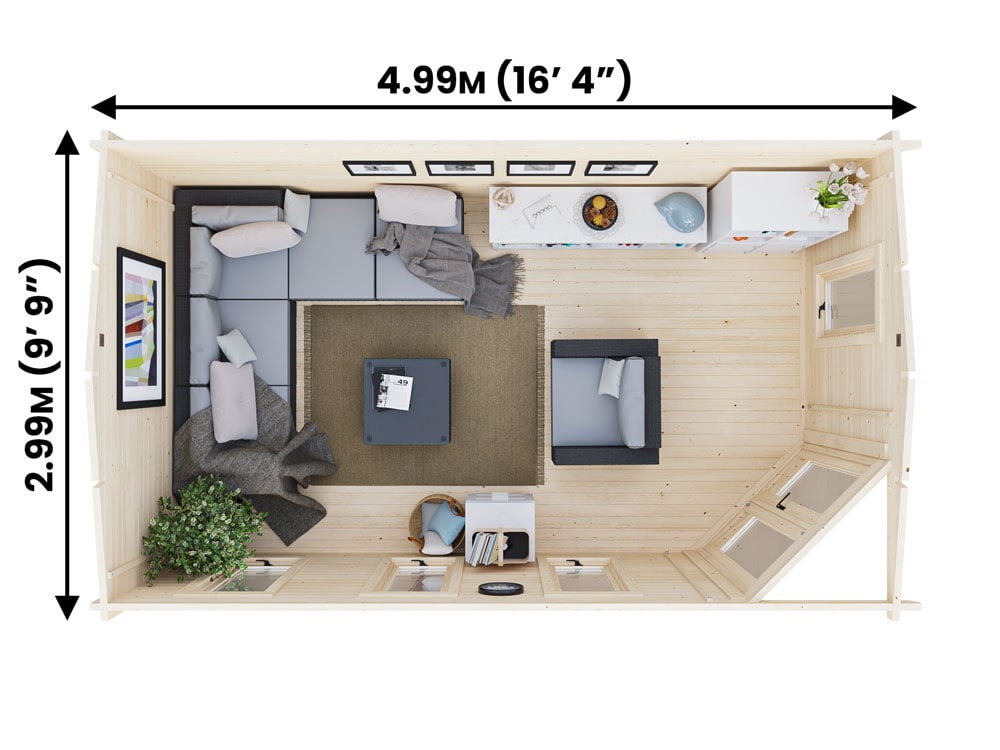 DaftBadger Corner Log Cabin