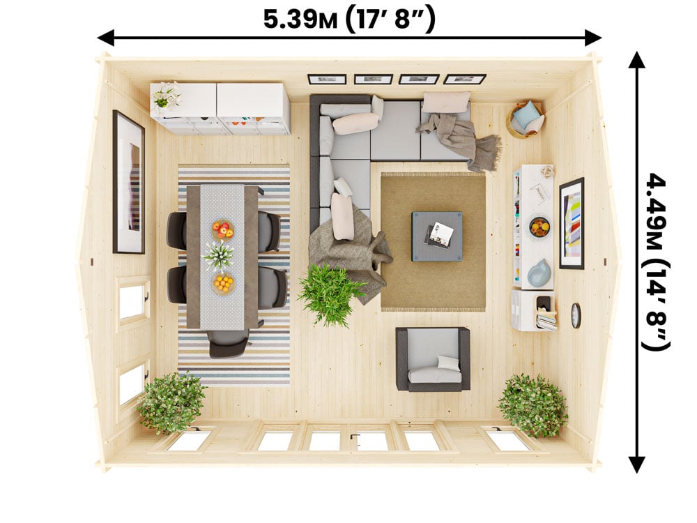 GhostFlower Clockhouse Log Cabin