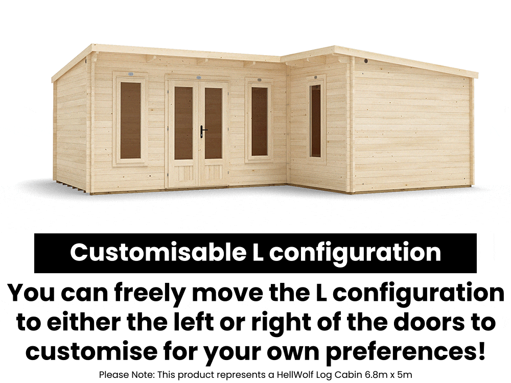 Pent L Shaped Log Cabin