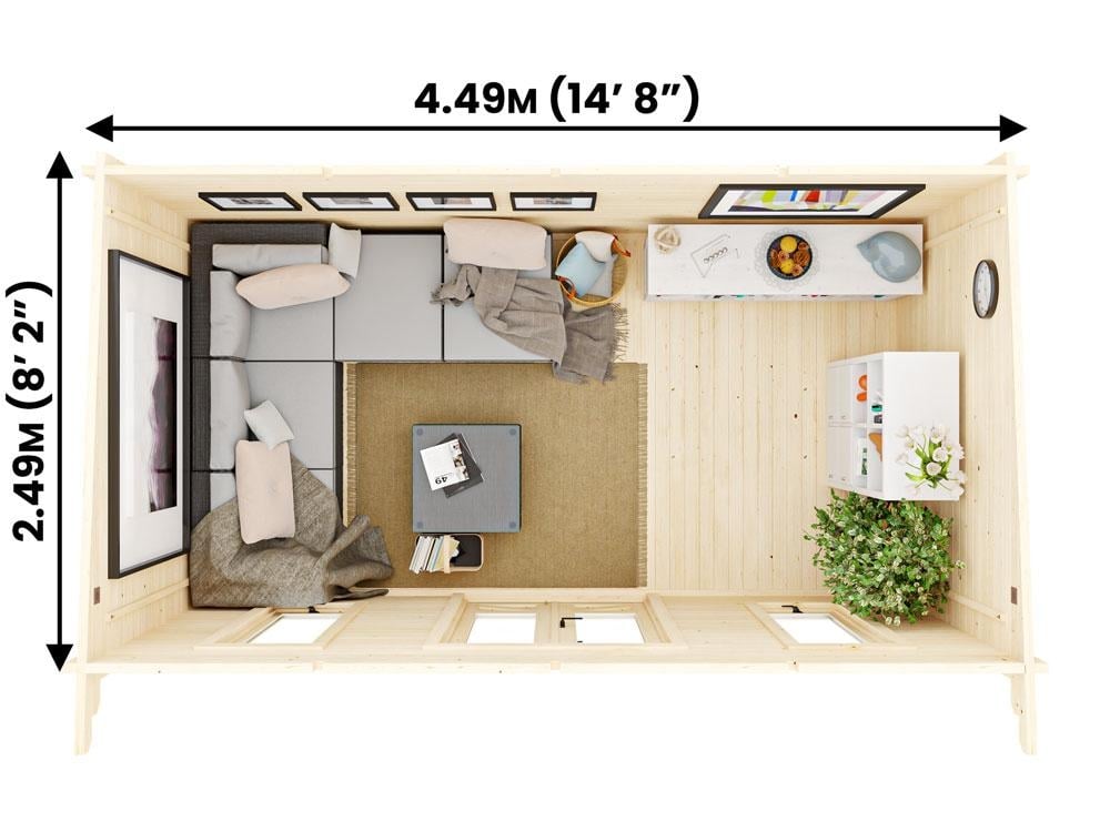 Terminator Pent Log Cabin