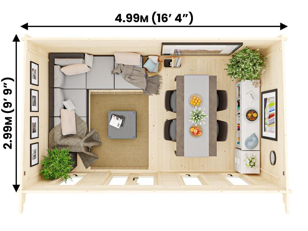 Terminator Pent Log Cabin